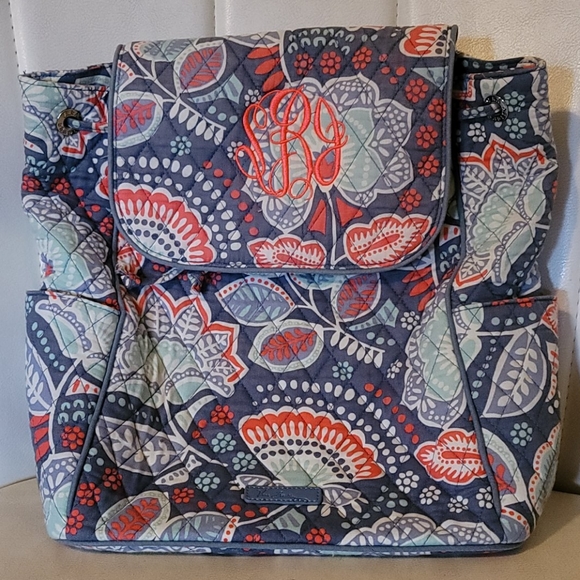 Vera Bradley Handbags - Vera Bradley monogrammed backpack SJB